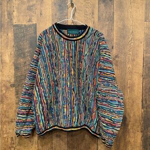 Vintage tundra Coogi style grandpa Colorful Men's Sweater 3X EUC